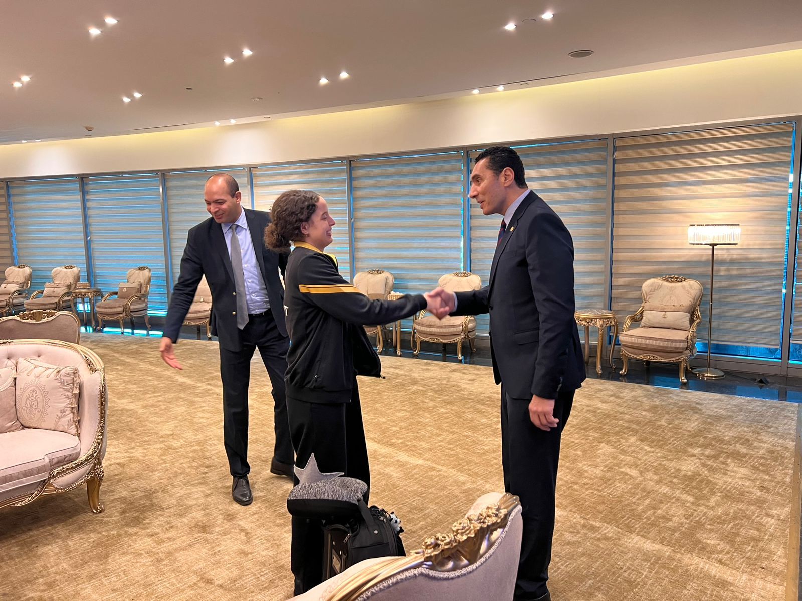 وزير الشباب والرياضة يستقبل هنا جودة وزير الشباب والرياضة يستقبل هنا جودة