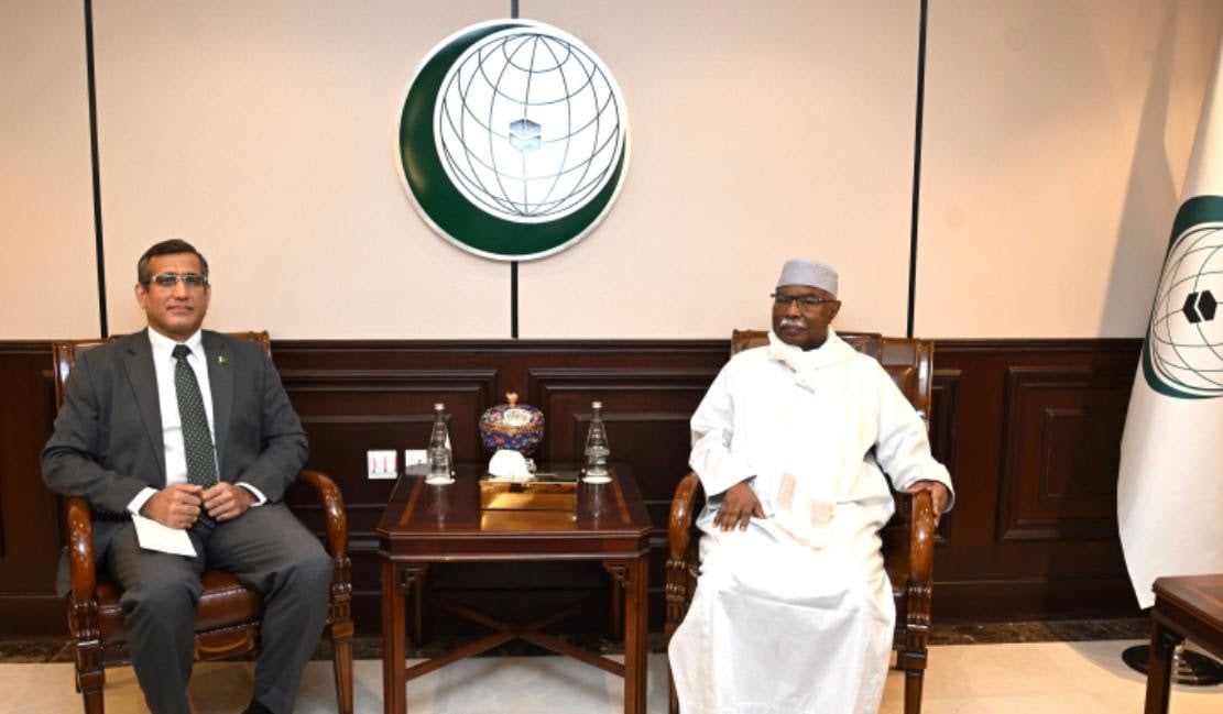 الأمين العام لمنظمة التعاون الإسلامي، حسين إبراهيم طه السفير سيد محمد شير، المندوب الدائم لجمهورية باكستان