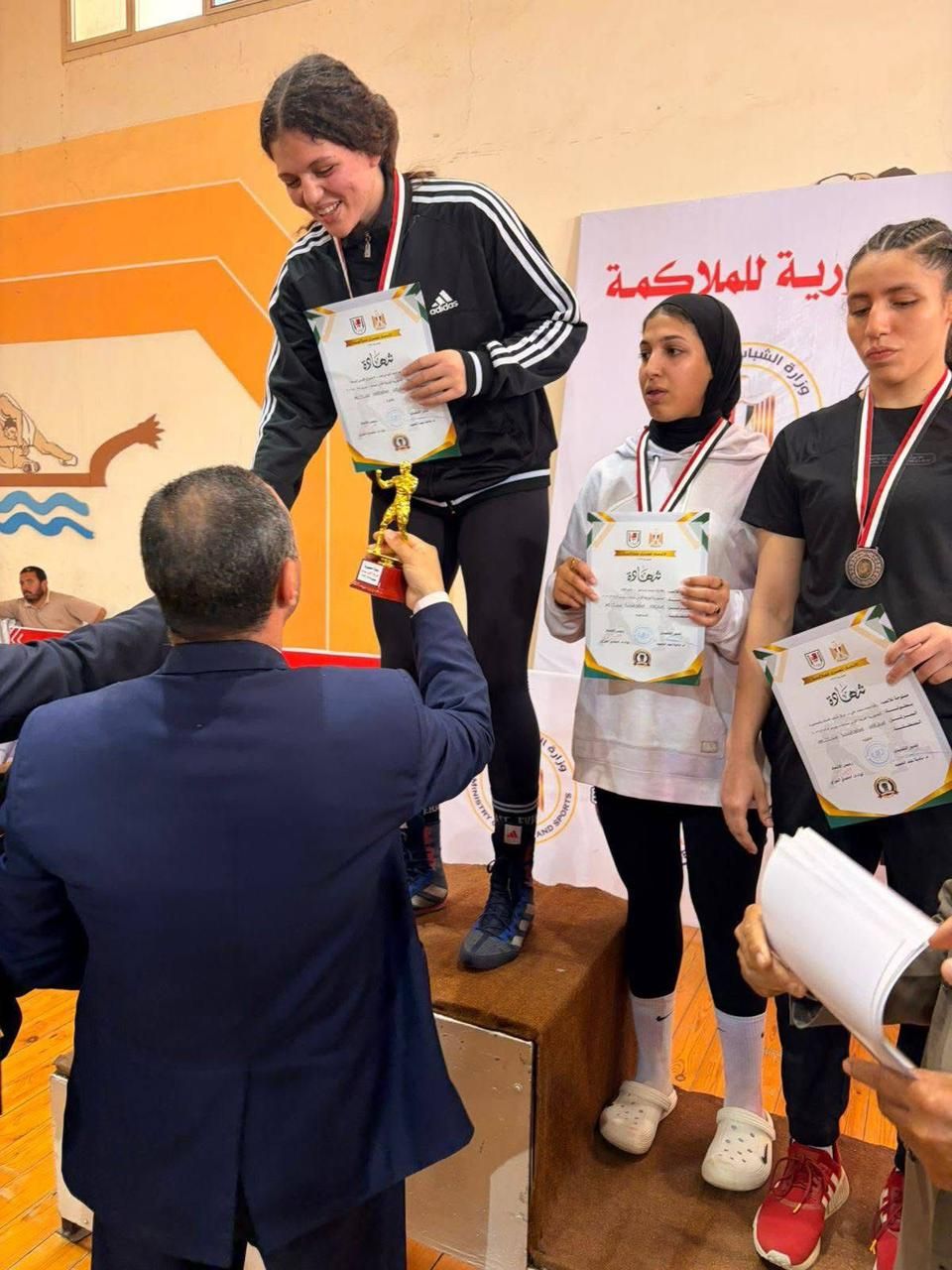 تتويج تيا محمد نعيم بذهبية بطولة الجمهورية 2026 للملاكمة سيدات