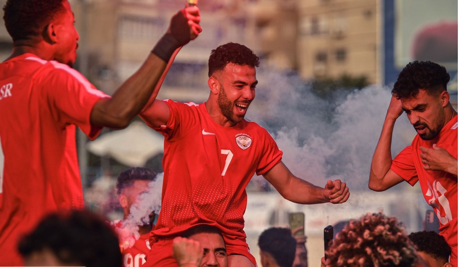احتفالات لاعبى النصر