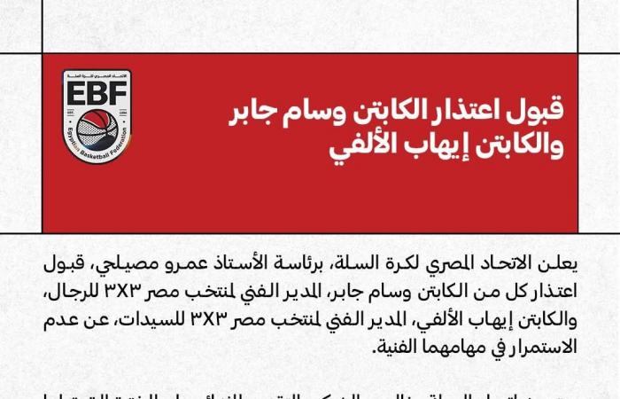 اتحاد السلة يقبل اعتذار مدربي منتخبات 3×3 للرجال والسيدات