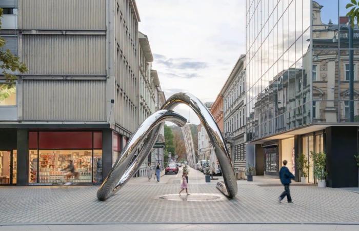 منحوتة مائية دائرية تعيد تعريف التفاعل مع الفضاء العام فى ليوبليانا بسلوفينيا