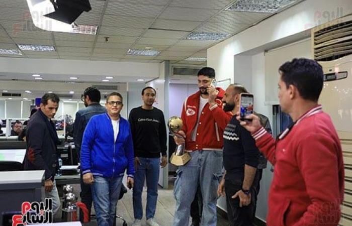 نجوم منتخب اليد يزورون اليوم السابع بعد التتويج بكأس الأمم الأفريقية.. صور