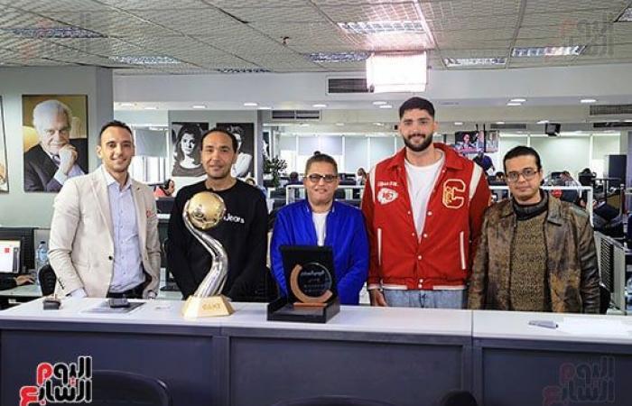 نجوم منتخب اليد يزورون اليوم السابع بعد التتويج بكأس الأمم الأفريقية.. صور
