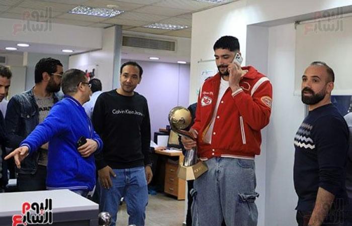 نجوم منتخب اليد يزورون اليوم السابع بعد التتويج بكأس الأمم الأفريقية.. صور