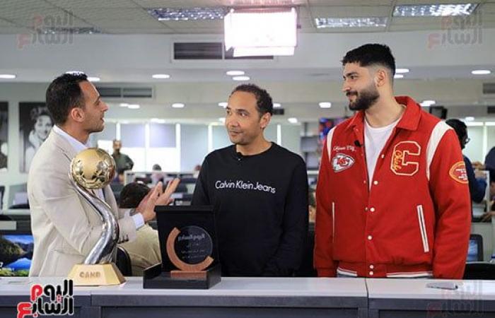 نجوم منتخب اليد يزورون اليوم السابع بعد التتويج بكأس الأمم الأفريقية.. صور