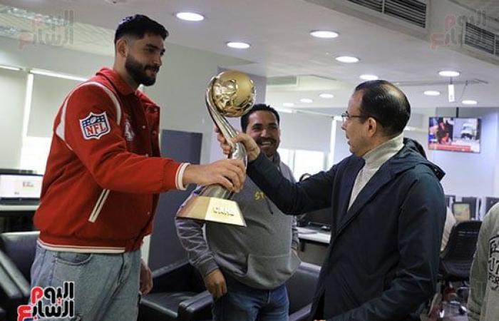 نجوم منتخب اليد يزورون اليوم السابع بعد التتويج بكأس الأمم الأفريقية.. صور