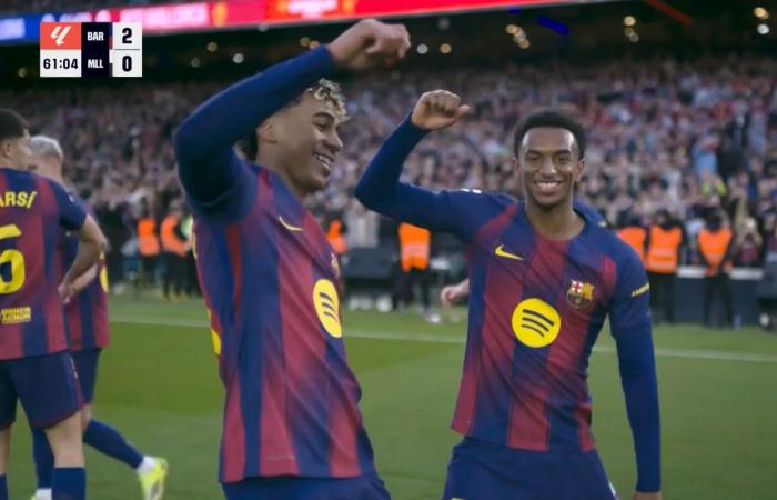 برشلونة ضد مايوركا.. لامين يامال يسجل الهدف الثاني لـ برشلونة أمام ريال مايوركا في الدوري الإسباني