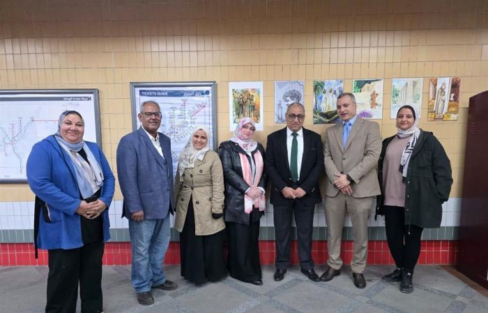 عماد أبو غازي في محطة مترو صفاء حجازي احتفاءً بالنحات محمود مختار (صور)