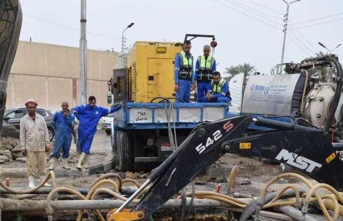 إصلاح عاجل لخط صرف صحي رئيسي بالإسماعيلية وإعادة الخدمة تدريجيًا للمناطق المتأثرة
