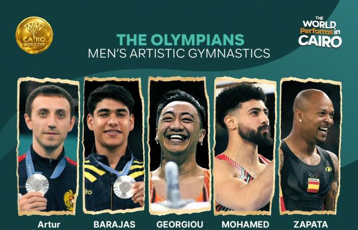 17 بطل أولمبي في بطولة العالم للجمباز الفني القاهرة 2026