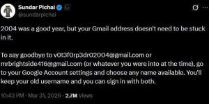 جوجل تتيح تغيير عنوان Gmail دون فقدان الرسائل
