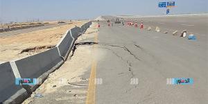 هبوط جزئي بطريق الإسكندرية مطروح وفرض كردون حفاظًا على سلامة المواطنين