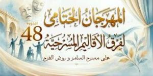 24 يونيو.. انطلاق الدورة الـ48 للمهرجان الختامي لفرق الأقاليم بمسرح السامر