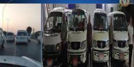 تفاصيل ضبط "زفة ميكروباصات" تسببوا في تعطيل المرور بالفيوم