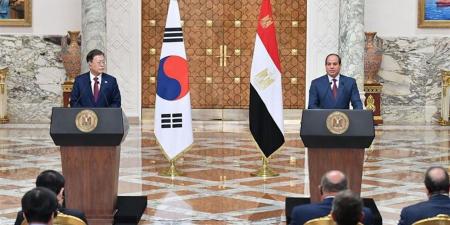 نص كلمة الرئيس السيسي خلال المؤتمر الصحفي مع نظيره الكوري