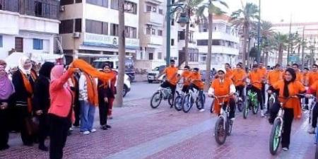 انطلاق رالي دراجات لمناهضة العنف ضد المرأة في دمياط