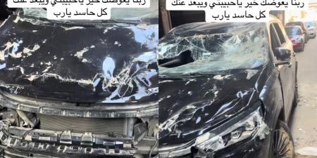 صور جديدة لـ سيارة أرملة إسماعيل الليثي المحطمة.. اعرف آخر التطورات