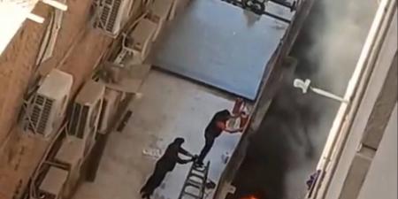 السيطرة على حريق بجوار مول النصر أمام محطة الطوابق بفيصل