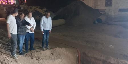 متابعة لإحلال خطوط مياه الصداقة بأسوان وإعادة الضخ بعد انتهاء أعمال المرحلة الرابعة