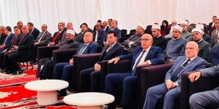 رئيس مجلس القضاء الأعلى يضع حجر أساس مسجد شهداء القضاة بالتجمع السادس.. صور