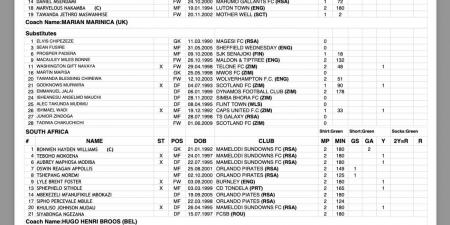 مجموعة مصر.. تشكيل مباراة زيمبابوي وجنوب أفريقيا فى كأس الأمم