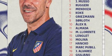 أتلتيكو مدريد يعلن قائمته لمواجهة برشلونة في دوري الأبطال.. 4 غيابات مؤثرة