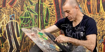 افتتاح معرض وليد اللحظة للفنان التشكيلى وليد نايف