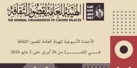 بداية من اليوم.. أجندة فعاليات "قصور الثقافة" هذا الأسبوع