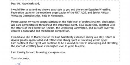 خطاب إشادة من الاتحاد الدولي للمصارعة لنظيره المصري بعد نجاح البطولة الإفريقية