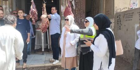 حملة مكبرة على محال الجزارة والدواجن بسنورس.. وتحرير 6 محاضر ذبح خارج المجازر الحكومية