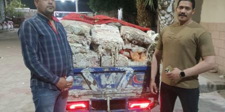 تموين الفيوم يضبط تروسيكل محمل بدهون حيوانية مجهولة المصدر تنبعث منها رائحة كريهة