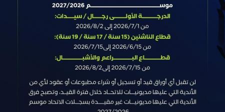 اتحاد كرة الطائرة يعلن موعد فتح باب القيد للموسم الجديد