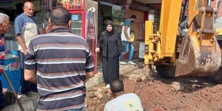 إصلاح عطل مفاجئ بخط مياه شارع بورسعيد بمدينة سرس الليان بالمنوفية