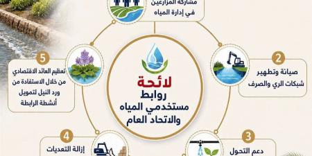 "الري" تعلن لائحة النظام الأساسي لروابط مستخدمي المياه في مصر (إنفوجراف)
