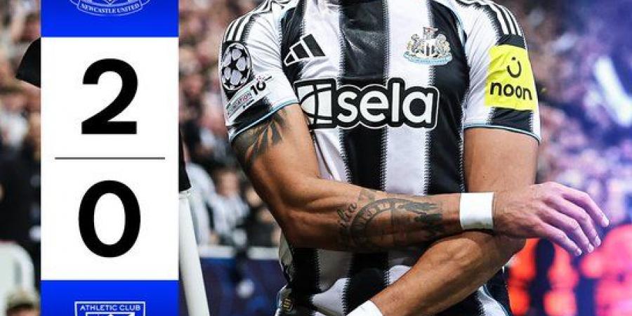 نيوكاسل يونايتد يواصل التألق الأوروبي بثنائية أمام أتلتيك بيلباو في دوري الأبطال