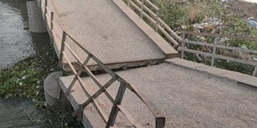 انهيار كوبري مشاة على ترعة الإبراهيمية بطما دون خسائر بشرية