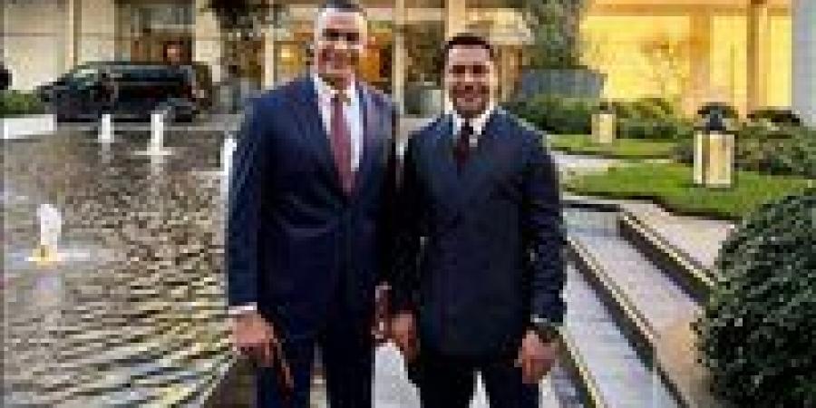 ظهورالحضري وأحمد حسن في مقر حفل توزيع جوائز الإتحاد الإفريقي 2025