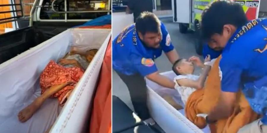«ضربت النعش».. مسنة تعود للحياة قبل لحظات من دفنها في تايلاند|صور