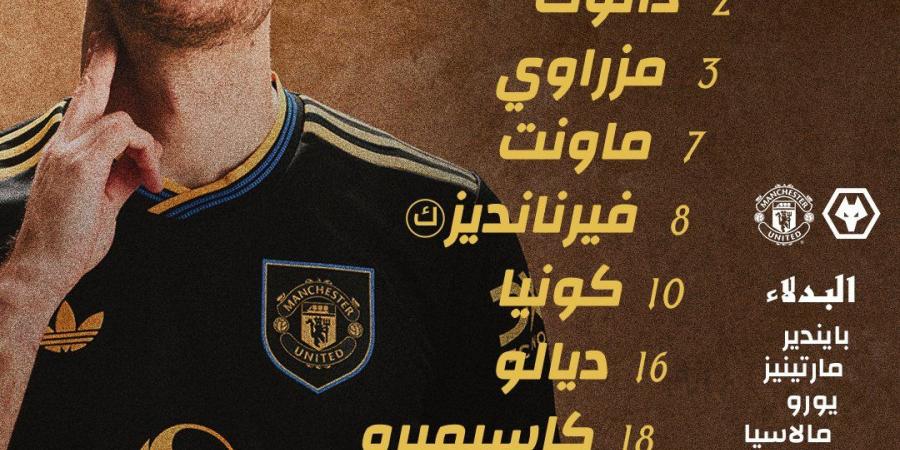 التشكيل الرسمي للشياطين الحمر أمام وولفرهامبتون في الدوري الإنجليزي