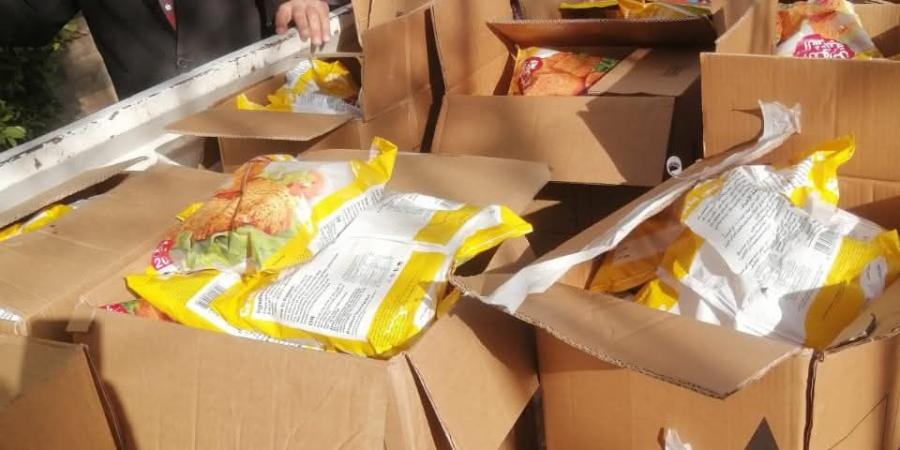 ضبط 120 كجم منتجات غذائية غير صالحة للاستهلاك الآدمي بمطوبس