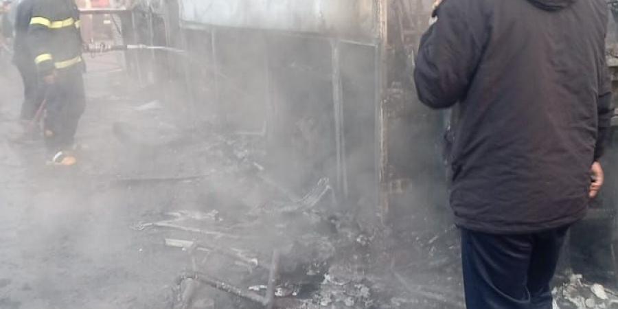 الأتوبيس بقى صفيح.. حريق يلتهم أتوبيس على طريق كفر الشيخ - سيدي سالم