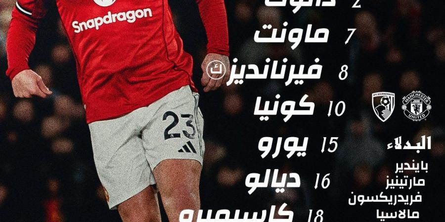 تشكيل مانشستر يونايتد الرسمي ضد بورنموث في الدوري الإنجليزي الممتاز