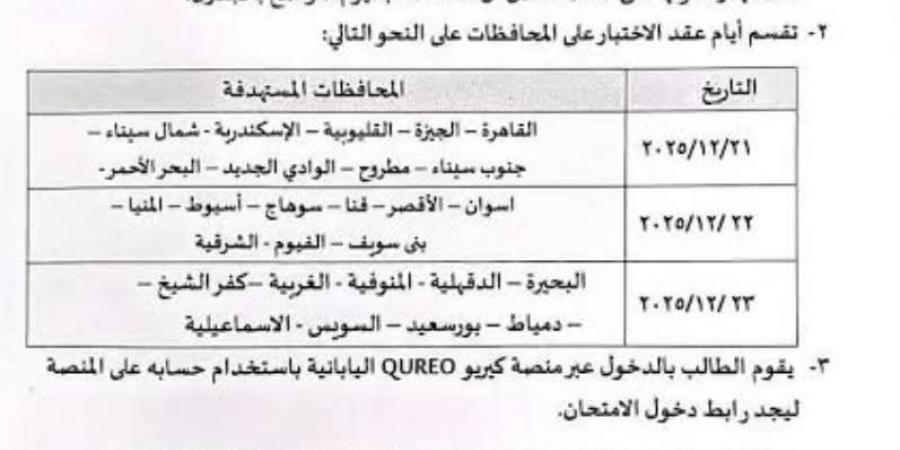 تفاصيل
      الامتحان
      التجريبي
      والعملي
      للبرمجة
      والذكاء
      الاصطناعي
      لطلاب
      الصف
      الأول
      الثانوي