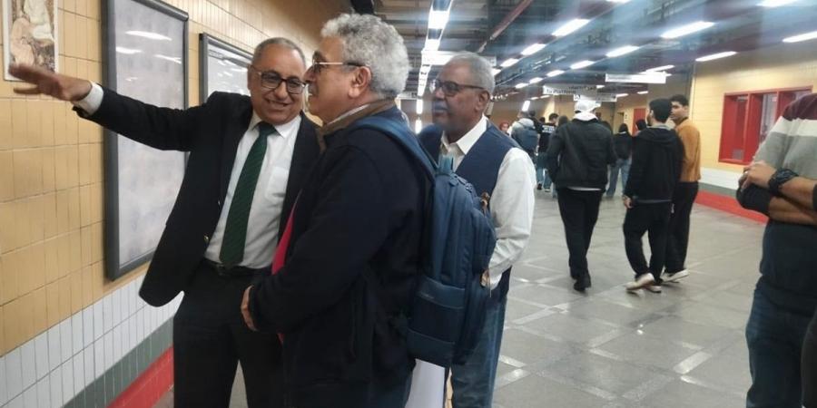 عماد أبو غازي في محطة مترو صفاء حجازي احتفاءً بالنحات محمود مختار (صور)