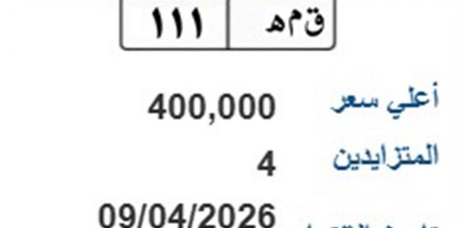 لوحة (ق م ه- 111) المميزة يصل سعرها 400 ألف جنيه