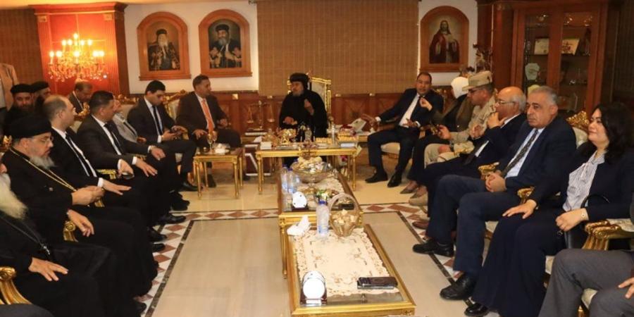 محافظ القليوبية يهنئ الأنبا مرقس بعيد القيامة المجيد بمطرانية شبرا الخيمة