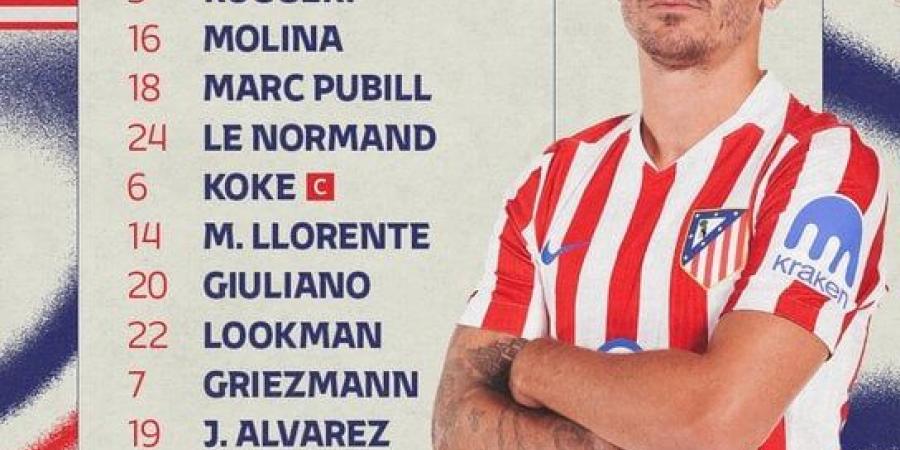 التشكيل الرسمي لمباراة أتلتيكو مدريد ضد ريال سوسيداد في نهائي كأس إسبانيا