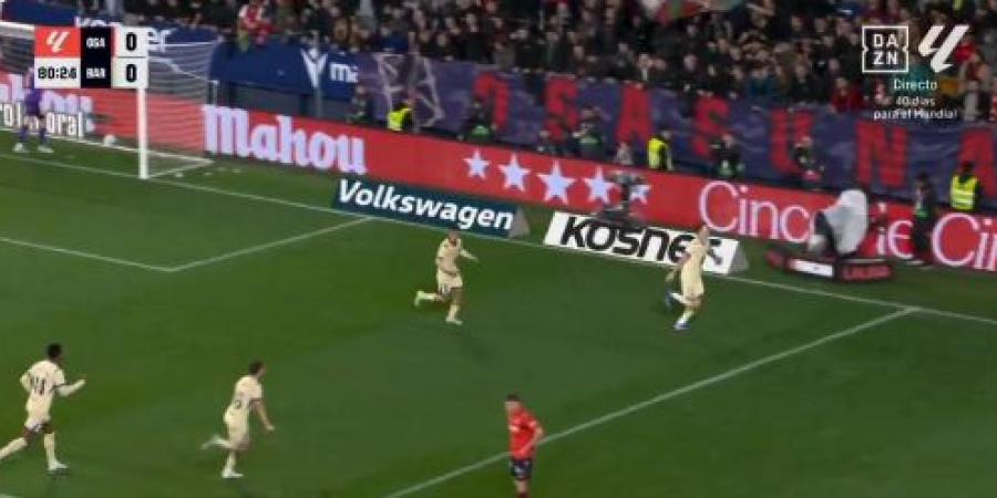 برشلونة.. روبرت ليفاندوفسكي يسجل الهدف الأول لـ برشلونة في مرمى أوساسونا بالدوري الإسباني