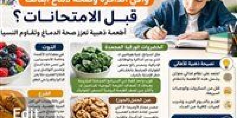 "إزاي تدعّم تركيز أولادك قبل الامتحانات؟.. أطعمة ذهبية تعزز صحة الدماغ وتقاوم النسيان
